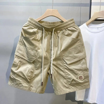 2025 Summer New Men's Workwear Thin Shorts Trendy Elastic Waist Straight-Leg Casual Pants Versatile For Various Occasions - Ellianto fashion Men's