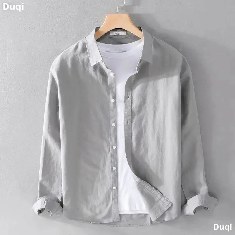 Casual Cotton-Linen Long-Sleeve Shirt – Lightweight Comfort and Timeless Style for the Modern Gentleman