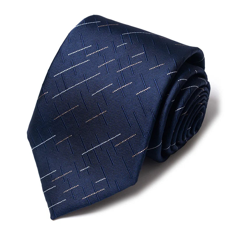 High-quality Wedding Ties For Men Fashion New Style Blue Strip Print Neckties Daily Office Apparel Accessories Gift For Man - Ellianto fashion Men's