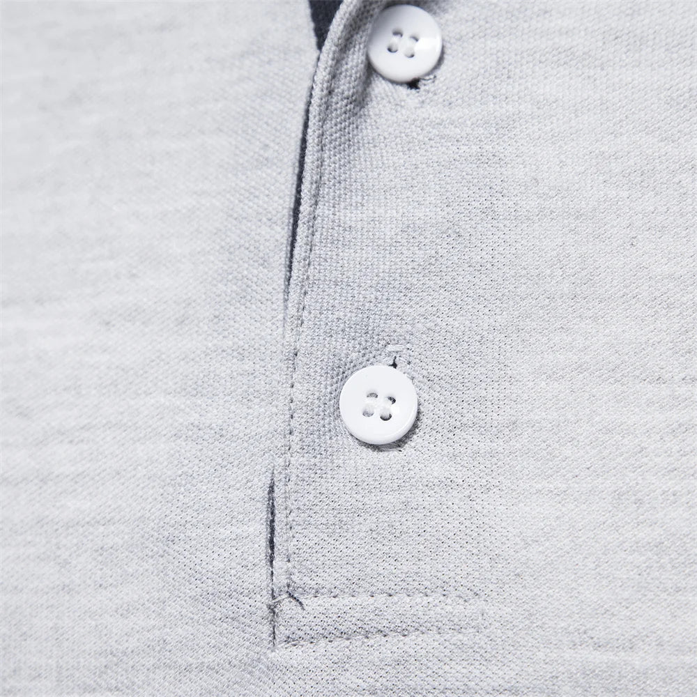 AIOPESON Deer Embroidery Men's Polo Shirts Solid Color Long Sleeve Polo Shirts for Men New Spring Social Business Polos Male - Ellianto fashion Men's