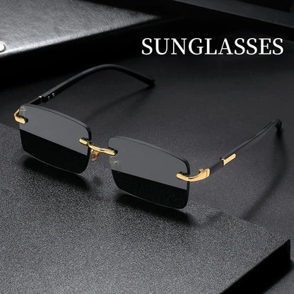 High Definition Sunglasses for Men Ladies Blue Light Blocking Eye Protection Eyewear Rimless Square Frame Eyeglasses Goggle - Ellianto fashion Men's