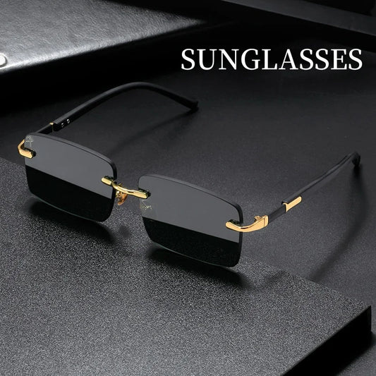 High Definition Sunglasses for Men Ladies Blue Light Blocking Eye Protection Eyewear Rimless Square Frame Eyeglasses Goggle - Ellianto fashion Men's
