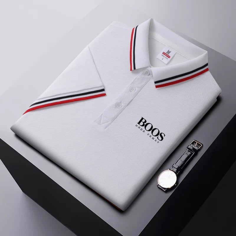 2025 Men's New Summer Embroidery Business Casual Short Sleeved POLO Shirt Fashion Short Sleeved Cool Breathable Top Polo Shirt - Ellianto fashion Men's