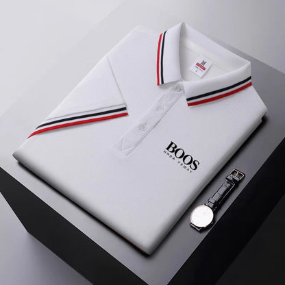 2025 Men's New Summer Embroidery Business Casual Short Sleeved POLO Shirt Fashion Short Sleeved Cool Breathable Top Polo Shirt - Ellianto fashion Men's