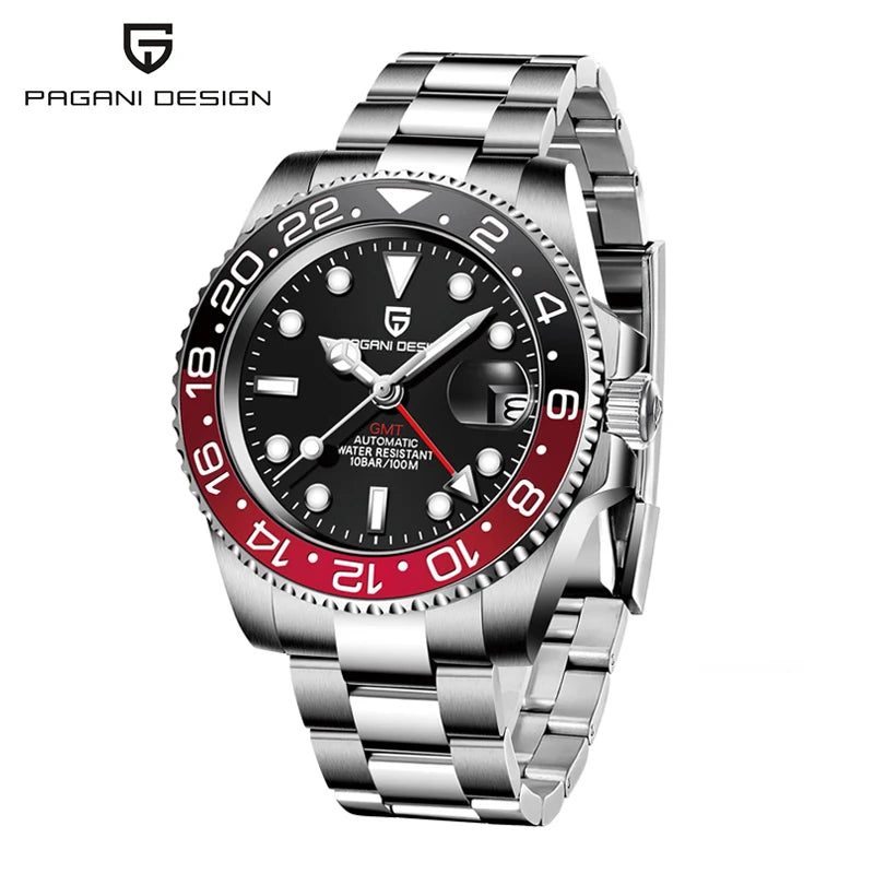 PAGANI DESIGN Automatic mechanical watch rubberstrap 100Mwaterproof night light sports outdoor casual Watch For Man reloj hombre - Ellianto fashion Men's