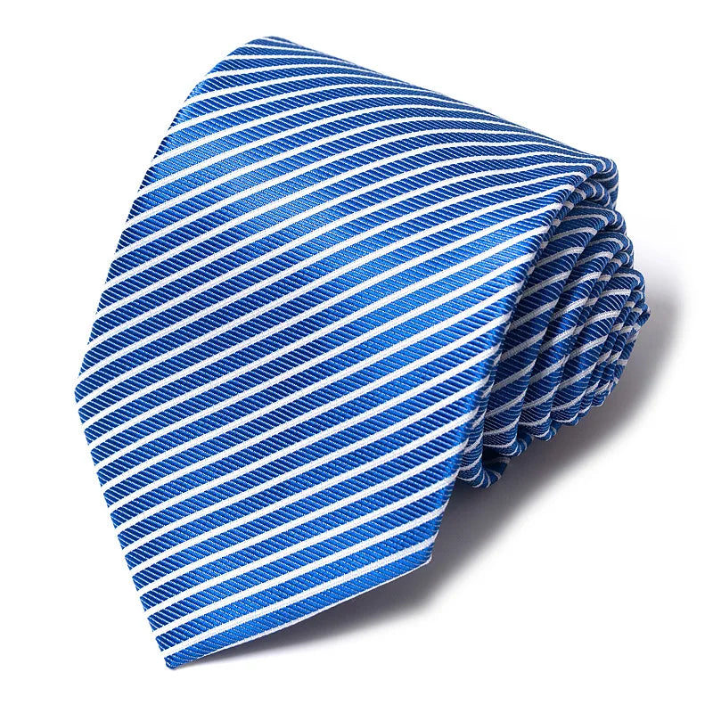 High-quality Wedding Ties For Men Fashion New Style Blue Strip Print Neckties Daily Office Apparel Accessories Gift For Man - Ellianto fashion Men's