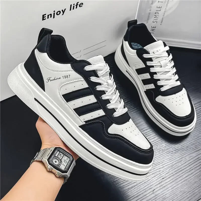 Men's Vulcanize Shoes Casual Non-slip Work Sneakers Male Korean Style Offer Breathable Autumn Trendy Cheap High Quality Fashion - Ellianto fashion Men's