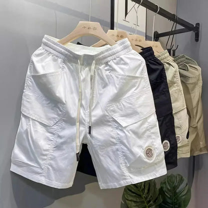 2025 Summer New Men's Workwear Thin Shorts Trendy Elastic Waist Straight-Leg Casual Pants Versatile For Various Occasions - Ellianto fashion Men's