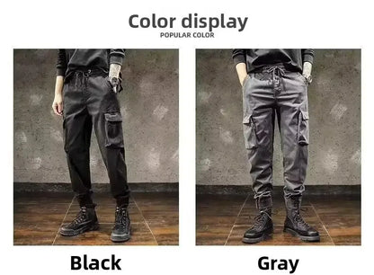 American Style Elastic Casual Pants Men's Trendy Handsome Loose Fit Comfortable Breathable Fashionable Straight Leg Trousers - Ellianto fashion Men's