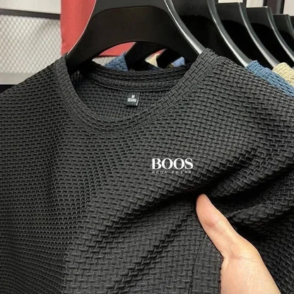 Embroidered High-quality New Men's Short Sleeved T-shirt, Cool and Breathable POLO Shirt, Business Casual, Sweat Absorbing - Ellianto fashion Men's