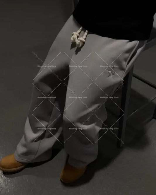 Embroidered Trousers Personality Men Clothing American Street Sweatpants Couple Clothing Matching Trendy Cool Women Pants - Ellianto fashion Men's