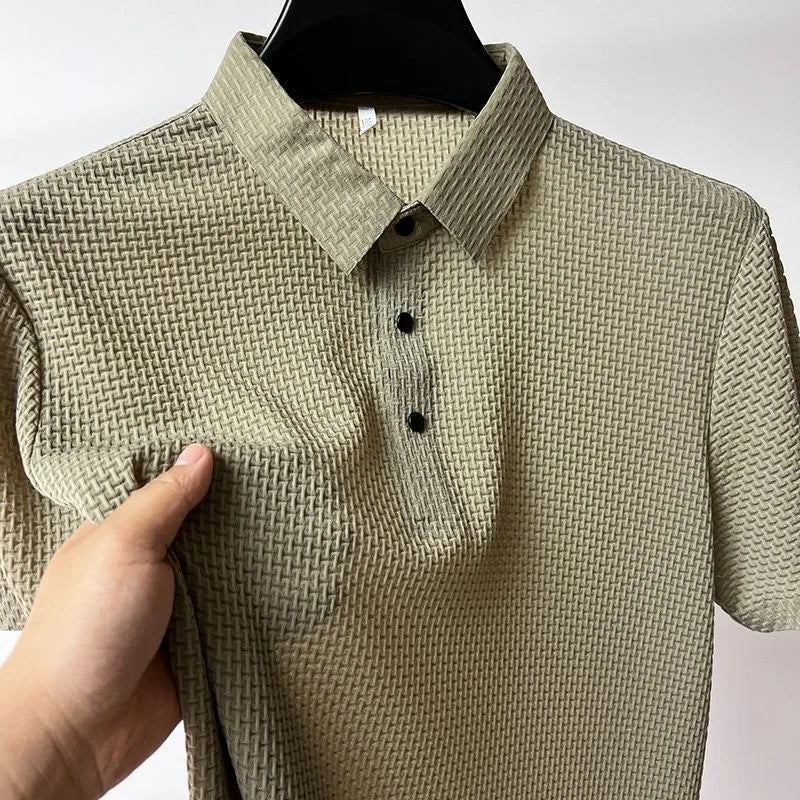 New Ice Silk ort Sve irt Men's Summer Thin Me Breathable Cool Feeling Collar Busin Top Trendy Faion Urban ... - Ellianto fashion Men's