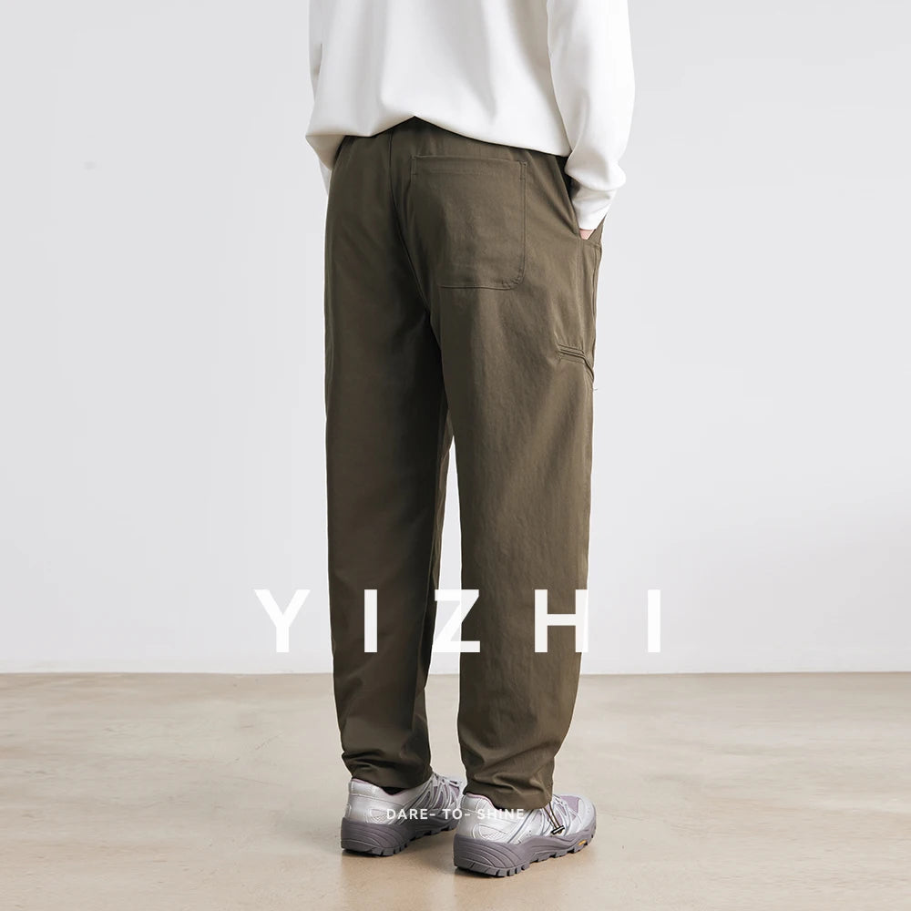 Men's American Overalls Spring and Autumn 2025 New Slim Scimitar Pants All-match Drawstring Casual Pants Wide-leg Pants - Ellianto fashion Men's