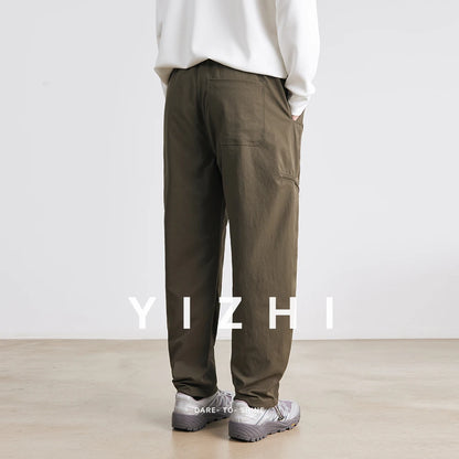 Men's American Overalls Spring and Autumn 2025 New Slim Scimitar Pants All-match Drawstring Casual Pants Wide-leg Pants - Ellianto fashion Men's