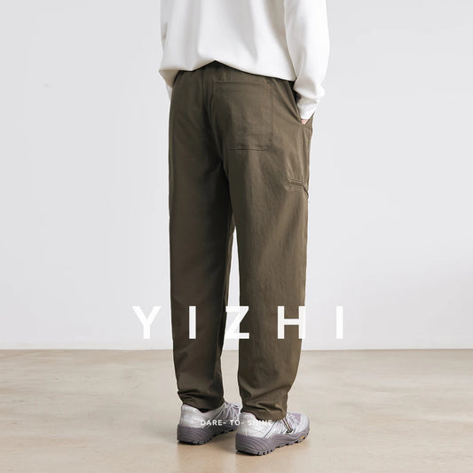Men's American Overalls Spring and Autumn 2025 New Slim Scimitar Pants All-match Drawstring Casual Pants Wide-leg Pants - Ellianto fashion Men's