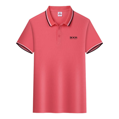 2025 Men's New Summer Embroidery Business Casual Short Sleeved POLO Shirt Fashion Short Sleeved Cool Breathable Top Polo Shirt - Ellianto fashion Men's