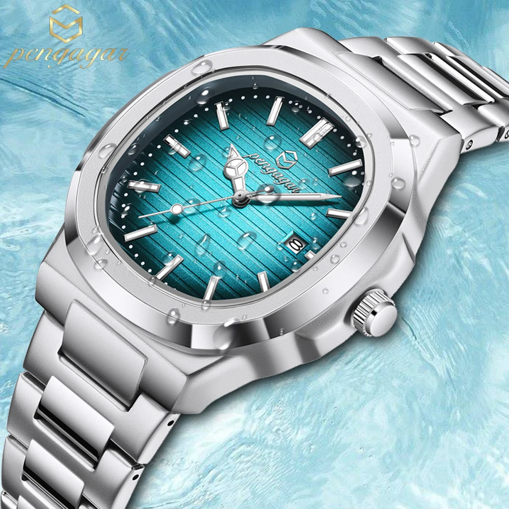 Men Luxury Watch Business Waterproof Male Clock Luminous Date Stainless Steel Square Quartz Men Watch reloj hombre - Ellianto fashion Men's