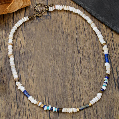 Trendy Natural Stone Beaded Necklace For Men Vintage Stainless Steel Geometric Pendant Necklace Men Jewelry - Ellianto fashion Men's