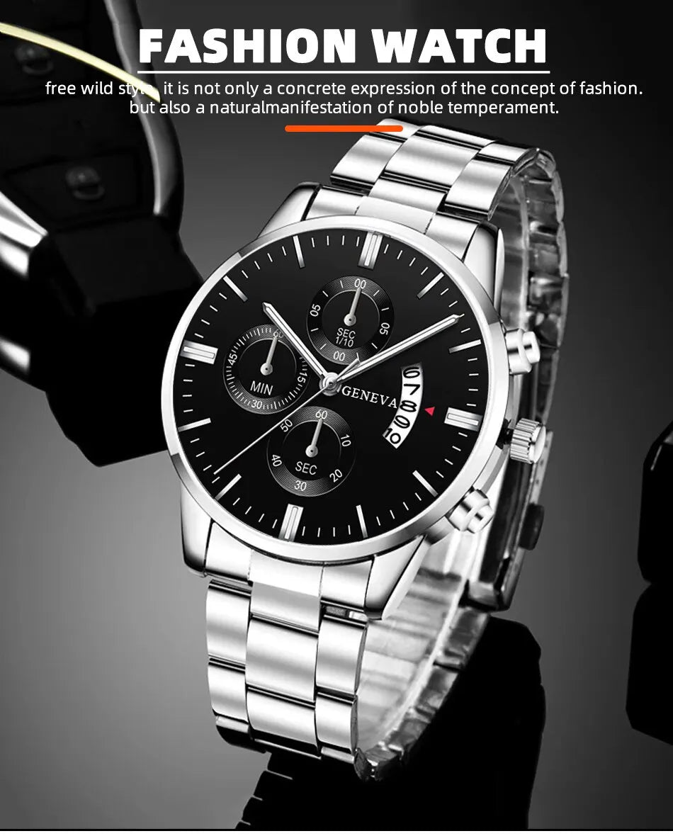 Fashion Men Watch Luxury Calendar Quartz Wrist Watch Business Watches Man Clock Male Bracelet Wristwatch - Ellianto fashion Men's