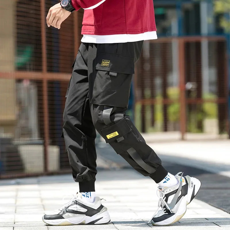 New Spring Summer Men's Fashionable Loose-Fit Plus Size Cargo Pants Versatile Multi-Pocket Casual Trousers - Ellianto fashion Men's