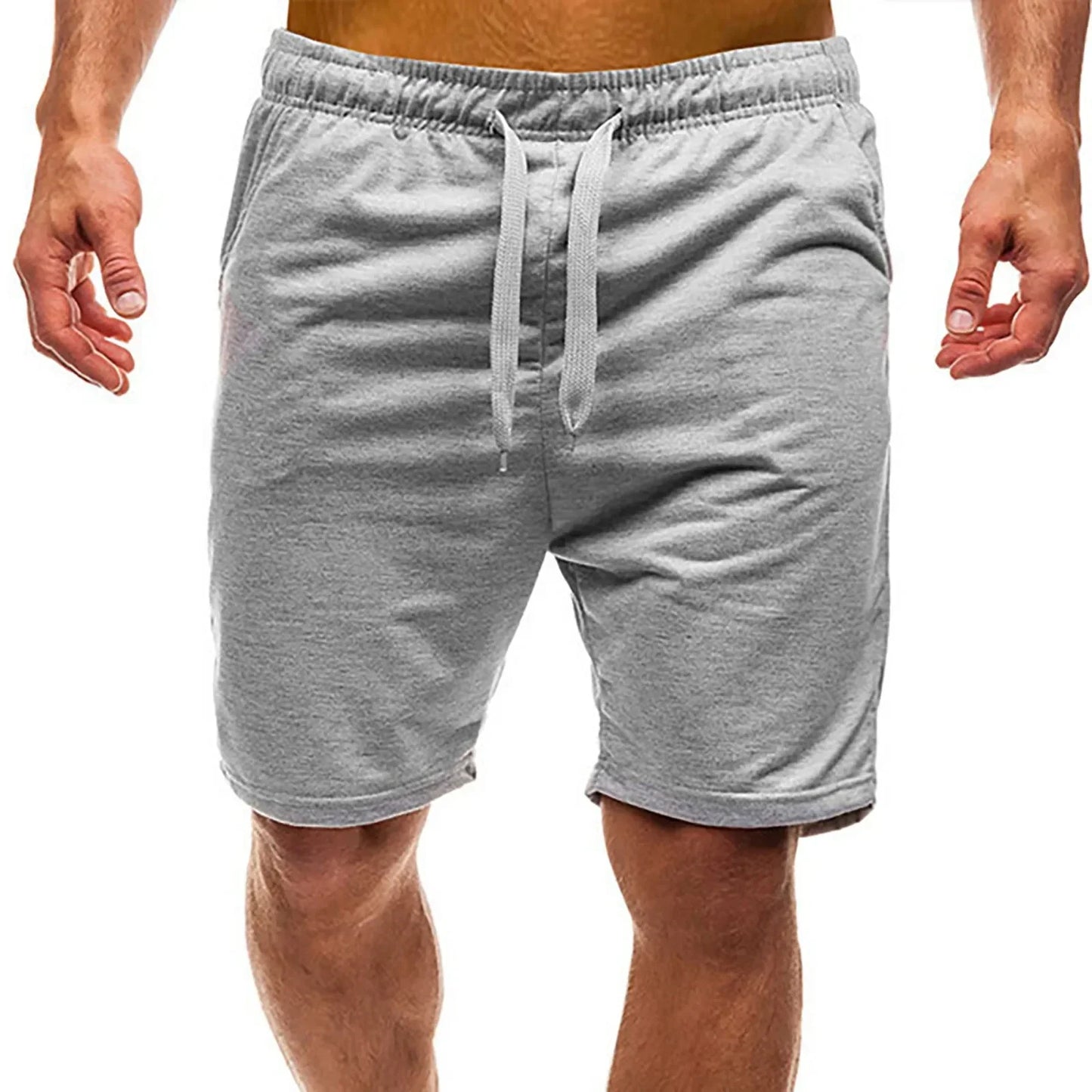 2025 Men's Shorts Solid Color Casual Shorts Loose Beach Shorts Street Fashion Breathable Thin Style - Ellianto fashion Men's