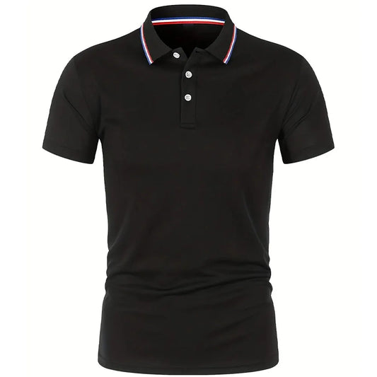 2025 Hot Sale Men's Summer Casual Breathable Comfortable Polo Shirt Men's Solid Color High Quality Short Sleeve T-Shirt - Ellianto fashion Men's