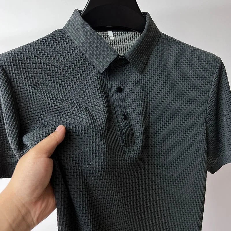 New Ice Silk ort Sve irt Men's Summer Thin Me Breathable Cool Feeling Collar Busin Top Trendy Faion Urban ... - Ellianto fashion Men's
