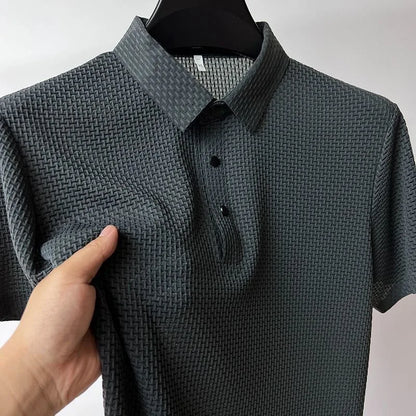 New Ice Silk ort Sve irt Men's Summer Thin Me Breathable Cool Feeling Collar Busin Top Trendy Faion Urban ... - Ellianto fashion Men's