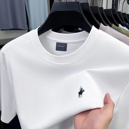 High end brand men's T-shirt 2025summer designer new pony embroidery casual skin friendly breathable round neck short sleeve top - Ellianto fashion Men's