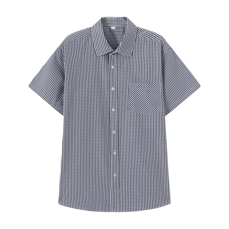 Trendy Men's Summer Casual Striped Shirt Fashion Breathable Skin-friendly Short Sleeve Turn-down Collar Men's Shirt - Ellianto fashion Men's