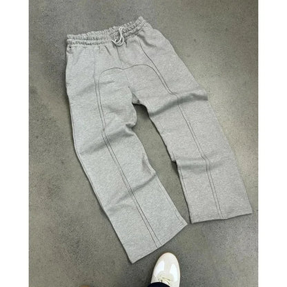 Casual Elastic Drawstring Zipper Pants High Street Hip Hop Streetwear Loose Fit Men's Trousers for Casual Scenarios