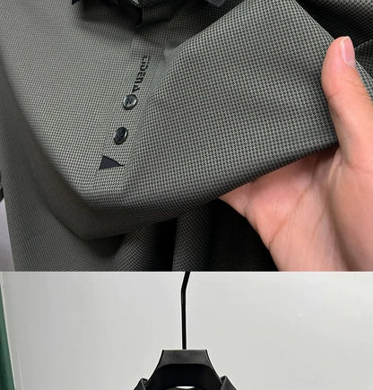 High end brand trend printed short sleeve POLO shirt men's 2025 summer new fashionable lapel casual T-shirt comfortable cool top - Ellianto fashion Men's