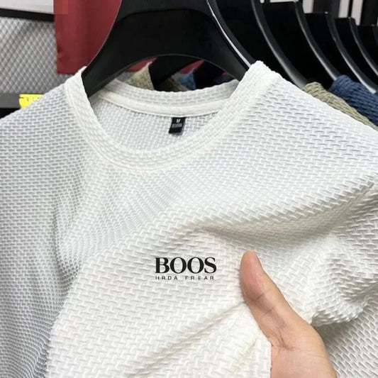 Embroidered High-quality New Men's Short Sleeved T-shirt, Cool and Breathable POLO Shirt, Business Casual, Sweat Absorbing - Ellianto fashion Men's