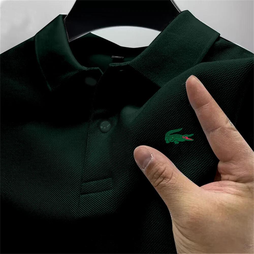Summer men's outdoor sports golf POLO shirt lapel street casual top versatile business high quality quick-drying breathable top - Ellianto fashion Men's