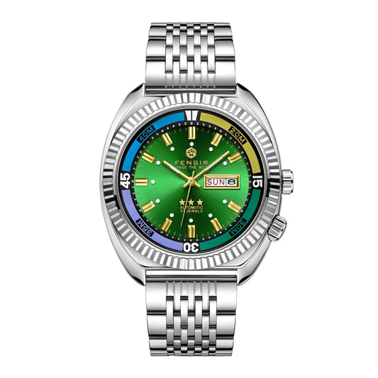2025 Retro Fake Mechanical Men's Quartz Watch Fashion Sport Butterfly Buckle Steel Belt Week Calendar Large Dial Watches For Man - Ellianto fashion Men's