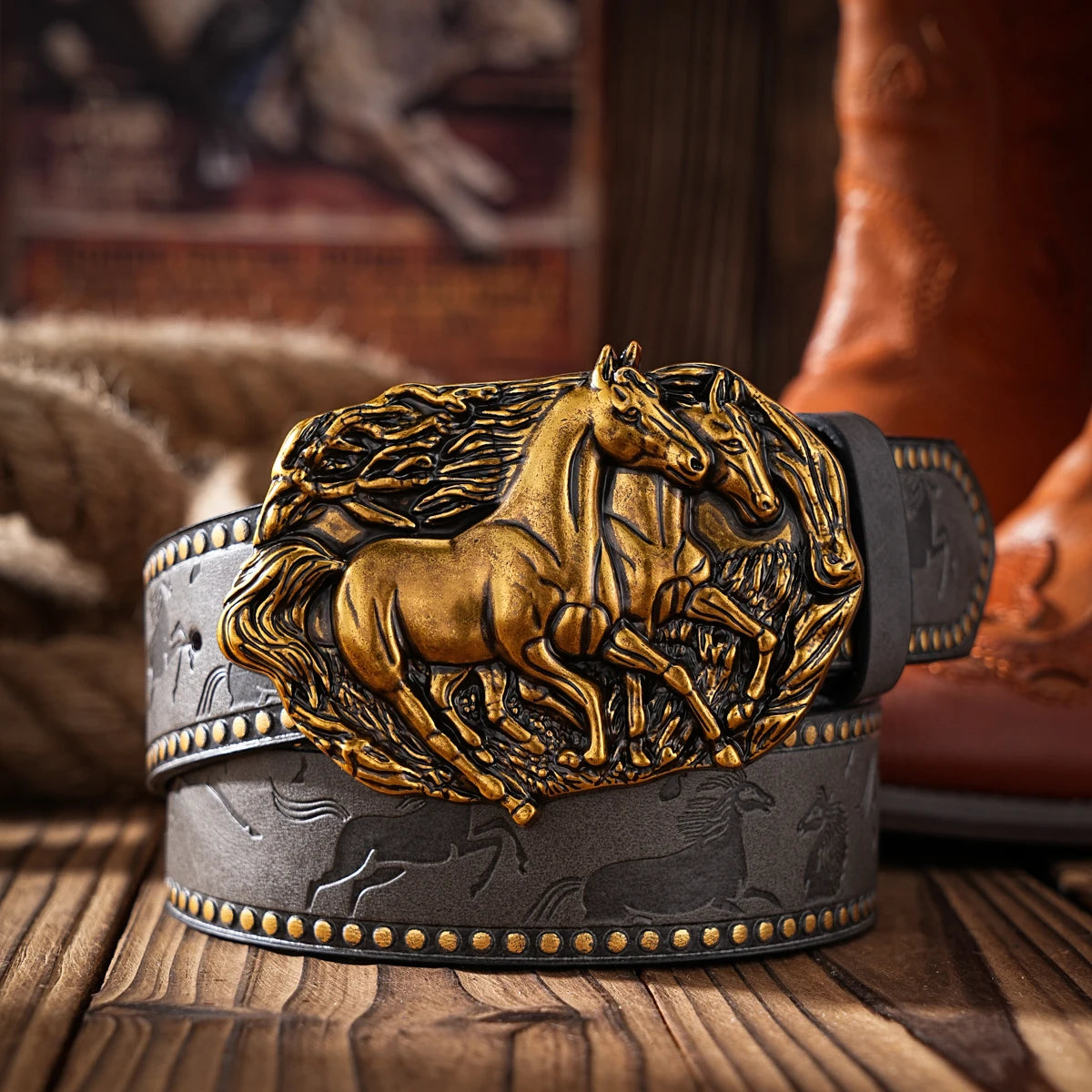 Casual, individual and retro belts, Western-style clothing accessories, metal buckles, PU belts, suitable for both men - Ellianto fashion Men's