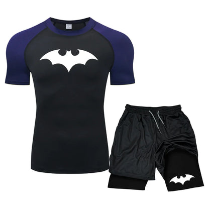 Men’s Combat Sports Set – Rash Guard, Compression Tights, Training T-Shirt & Muay Thai Shorts for MMA, Boxing & Jiu-Jitsu