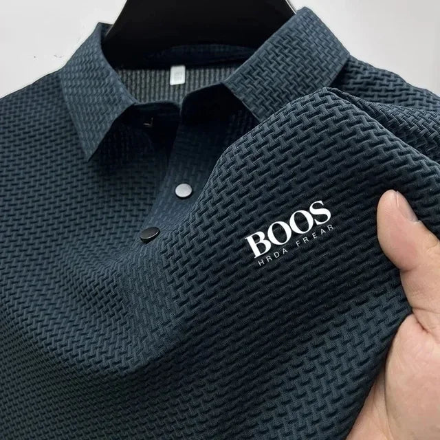 Embroidered High-quality New Men's Short Sleeved T-shirt, Cool and Breathable POLO Shirt, Business Casual, Sweat Absorbing - Ellianto fashion Men's