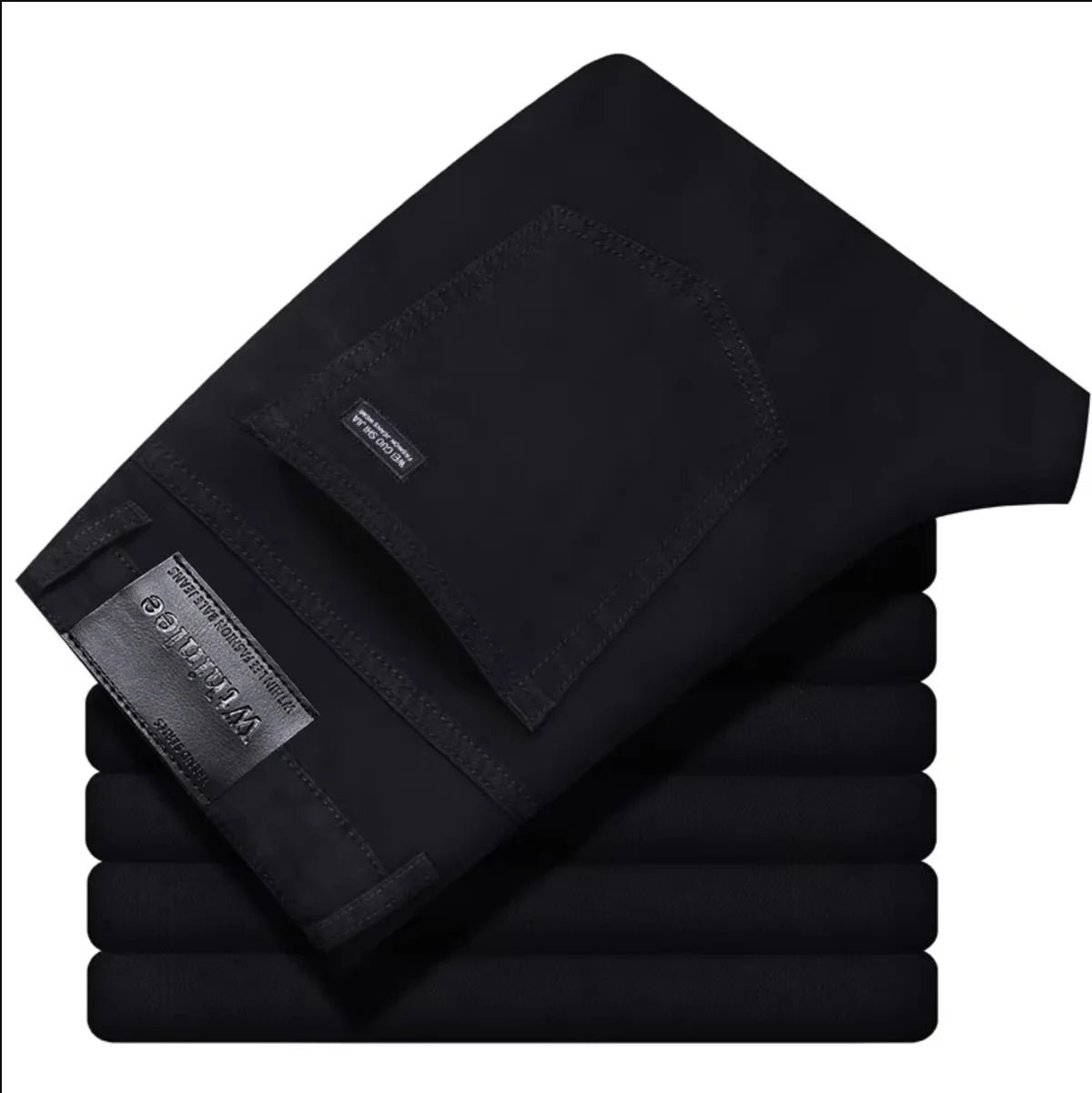 Wthinlee New Business Men's Jeans Casual Straight Stretch Fashion Classic Blue Black Work Denim Trousers Male Brand Clothing - Ellianto fashion Men's