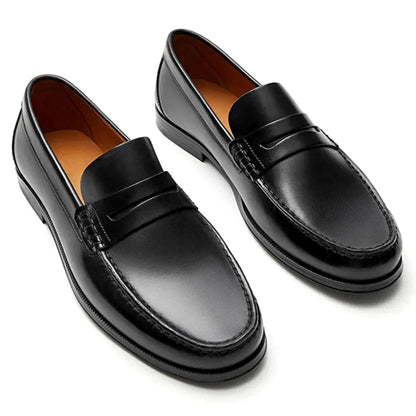 Vintage Top Layer Genuine Leather Slip on Loafers Breathable Moccasins Driving Design Casual Cowhide Shoes for Men - Ellianto fashion Men's