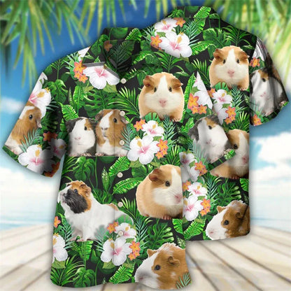 Summer Hawaiian Hamster 3D Print Shirt – Lightweight, Cozy Comfort and Effortless Beach Style for the Modern Gentleman