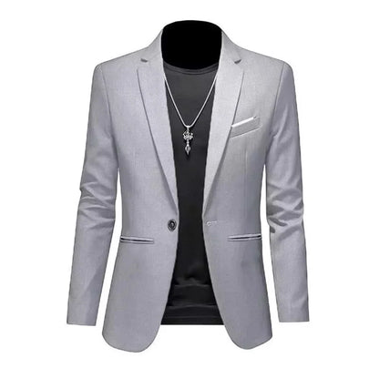 Men's Trendy Leisure Boutique Suit Jacket Autumn Casual Business Slim Fit Non-ironing Single Button Suit Solid Formal Blouse - Ellianto fashion Men's