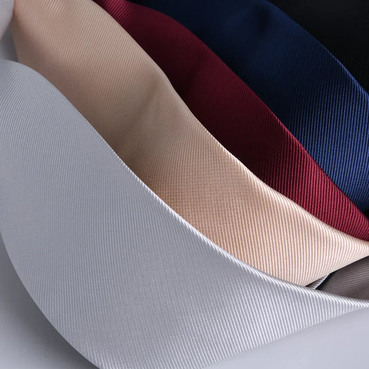Men's Zip-up Ties Professional Easy-pull Solid Color Wine Red Business Administrative 8cm For Graduation Performances - Ellianto fashion Men's