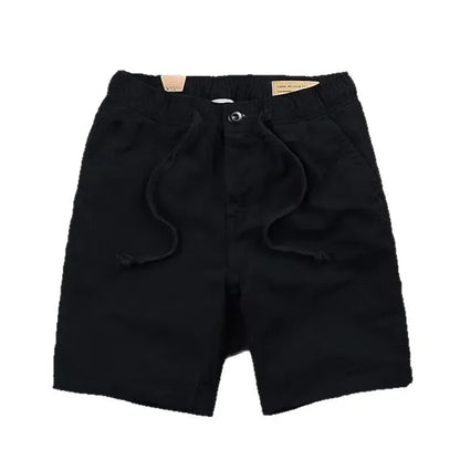 Casual Men's Workwear Shorts Summer Trendy Loose Straight Leg Five-Quarter Pants Washed Elastic Leisure Trousers