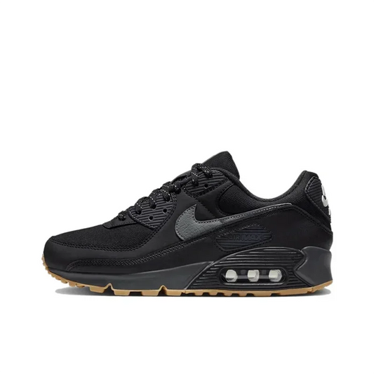 Nike Air Max 90 Men's Women's Fabric Leather Sports Against Impact Anti Slip Fashion Outdoor Low Running Shoes Black Grey - Ellianto fashion Men's