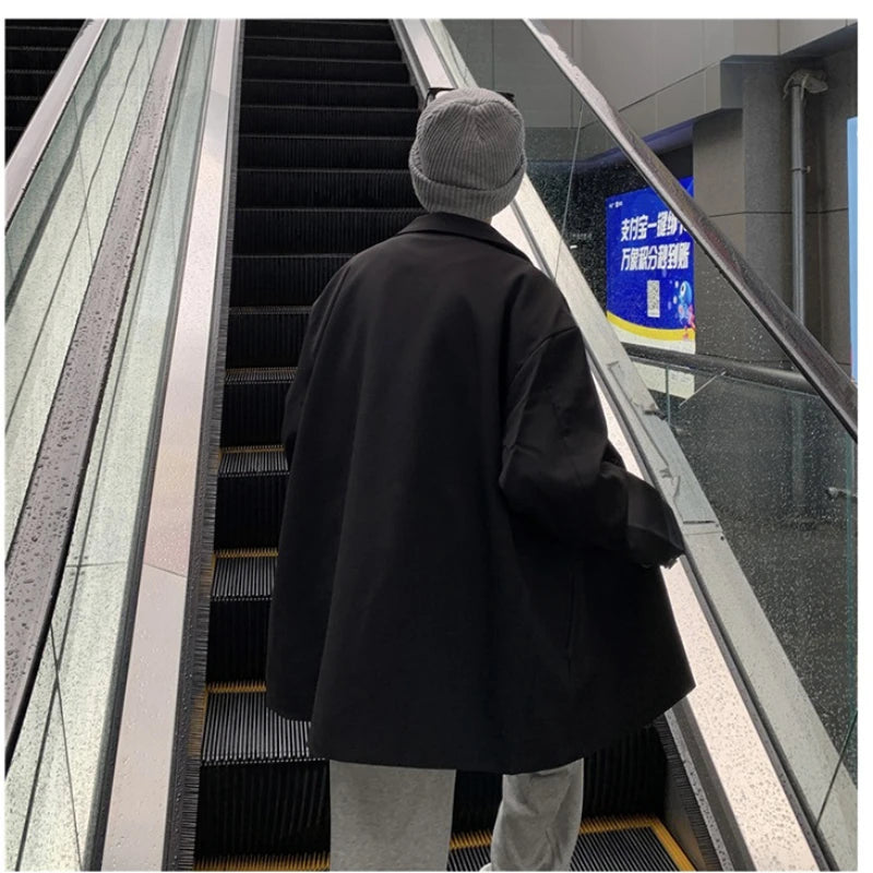 2025 New Korean Style Loose Plus Size Suit Male Oversized Tops Men'S Blazer Ulzzang Fashion Coat Streetwear Man Jackets L13 - Ellianto fashion Men's