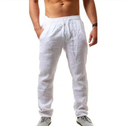 Men’s Super-Breathable Joggers – Lightweight Linen-Blend Casual Pants with Elastic Waist for Athletic, Travel, and Leisure Comfort (Sizes Up to 5XL)