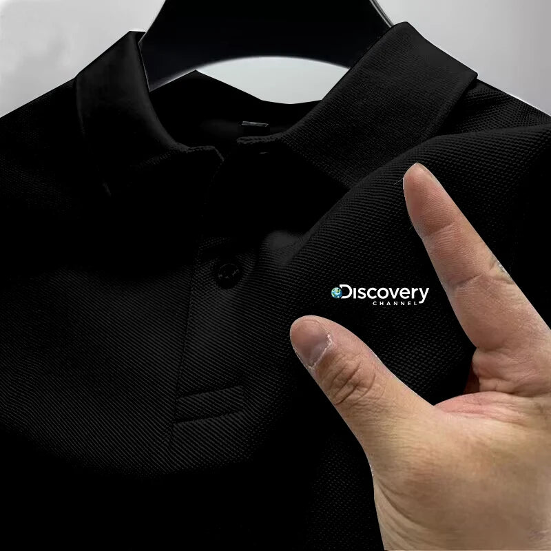 2025 men's comfortable polo shirt, luxurious, atmospheric, breathable, casual and fashionable, with a lapel design for summer - Ellianto fashion Men's
