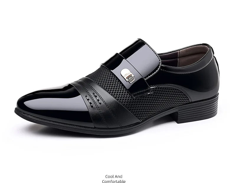 Oxford Shoes Men's Luxury Lacquer Wedding Shoe Pointed Toe Dress Shoes for Men Classic Business Men Leather Shoes Big Size 38-48 - Ellianto fashion Men's