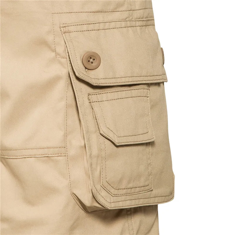 Men's Shorts Loose Large Size Multi-Pocket Overalls Summer Cotton Comfortable Nickel Pants Outdoor Casual Sports Beach Pants - Ellianto fashion Men's